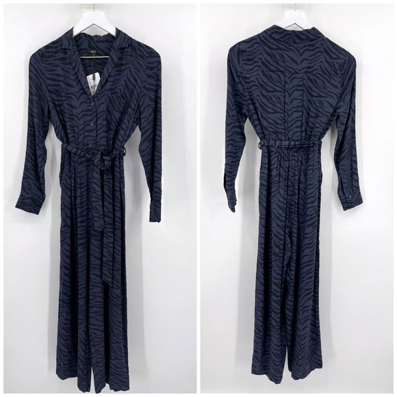 Rails Charcoal Callan Tiger Stipe Belted Jumpsuit - Picture 3 of 10